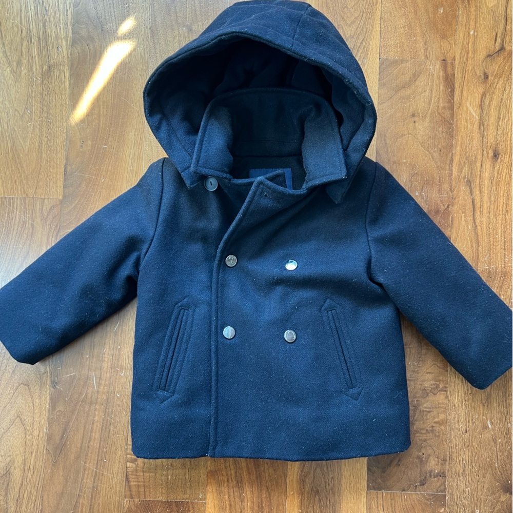 JACADI Toddler boy wool sailor jacket lined with polar fleece